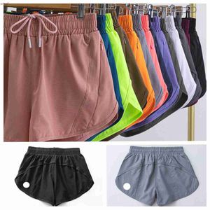 Lu-1 Hoty Hot Shorts Summer High-midjed Yoga Pants New Quick Dry Running Sports Shorts