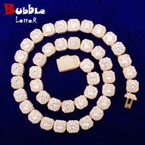 Chokers Bubble Letter Clusted Tinnis Chain for Men Naszyjnik Hip Hop Zirkonia Miedź