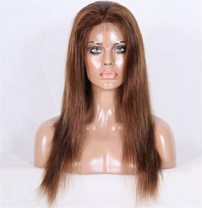 Vmae długie proste 4 kolor pełne koronkowe peruki o włosach dla dzieci 12 do 26 cali Virgin Human Hair 130 Gęstość Włosy dla kobiet5634493
