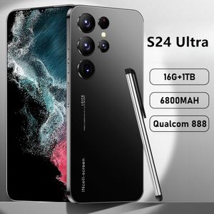 S24 Ultra Unlocked Smartphone med ansiktsigenkänning, mobiltelefon, Android, 16 GB + 1TB, 6800mAh, för turist, ny