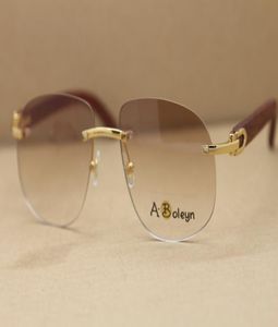 Dekor träram T8100928 Designer Rimless Solglasögon Guldglasögon Prydnadsram storlek5618140mm högkvalitativa linser6125291