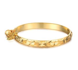 Lovely High Quality Yellow Gold Plated Bells Baby Bracelet Bangles for Babies Kids Children Nice Gift3987952