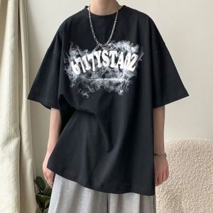 Oversized plus size top women streetwear moda masculina roupas gráficas impressas camisetas tees anime 100% algodão harajuku moda 240601