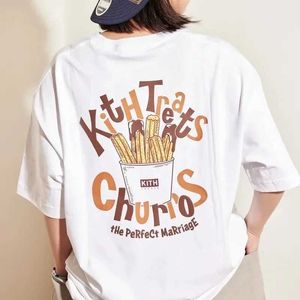 Men's T-Shirts KITH FW 2024ss TREATS French fries T-shirt Mens 1 1 High Quality Luggage T-shirt Top Mens Clothing J240530