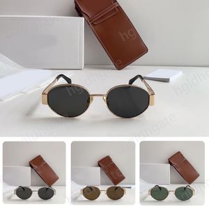 Oval Womens Designer Solglasögon för kvinnor Designer Sun Glasses Arc de Triomphes Solglasögon Men Metal Designer Sungases Retro Frame Lunettes Causal 40235 HG156