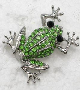 12PCLOlot Whole Crystal Rhinestone Frog Broothes Fashion Costume Pin Brooth Biżuter Prezent C1796527128
