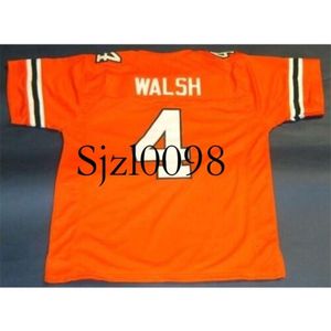 SJ98 Custom 009 Youth Women Vintage #4 Steve Walsh University of Miami Hurricanes Football Jersey Size S-5XL eller Custom något namn eller nummer Jersey