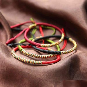 Chain 2021 Creative Woven Bracelet Handmade Diamond Knot Colorf Red Hand Rope Dragon Boat Festival Drop Delivery Jewelry Bracelets Dhx5R