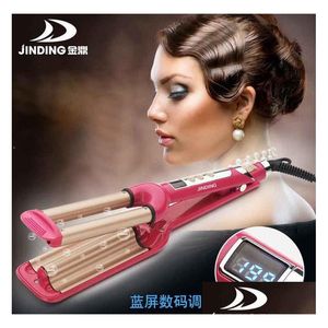 Curling Irons AC220V-240V 60W Moda Trzy wałki kurczaka L Ceramiczne potrójne beczki żelazne z głębokiej falu