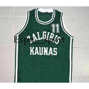 T9 #11 Arvydas Sabonis Zalgiris Kaunas Retro Classic Basketball Jersey Mens Mens Sitched أي رقم واسم