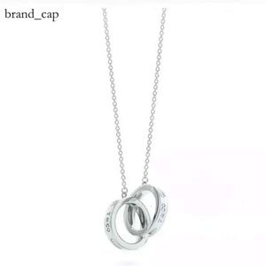 Tiffanyjewelry Designer Tiffanyjewelry Necklaces Womens Designer Jewelry Fashion Street Classic Ladies Dual Ring Necklace Holiday Gifts e30d