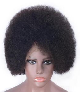 13x6 Afro Kinky Curly Human Hair Perücken brasilianische Remy Haarspitze vorne Perücken vorgezogen mit Babyhaare15458806037089