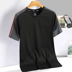 Męskie T-shirty Ice Silk Szybkie suszenie T-shirt męska T-shirt luźna gładka koszulka Męska poliestrowa koszulka Męska T-shirt V-dół Cotton J240531