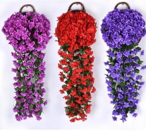 Artificial Flower 3D Real Touch Orchid Wisteria 90 cm Violet Vine Wall Hanging Rattan 90 cm Violet Vine Hanging Silk Vine Flowers4781246