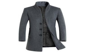 2019 Winter Wool Jacket Men039S عالية الجودة معطف الصوف غير الرسمي معطف طوق رفيع Men039S جاكيتات طوق القطن الطويلة COA6449650