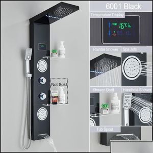 Banyo duş başları LED Işık Panel Yağmur Yağmur Dijital Ekran Muset Seti SPA MAS Jet Sütun Karıştırıcı T DAHA TESLİMİ OTQPE HOM OTVLE