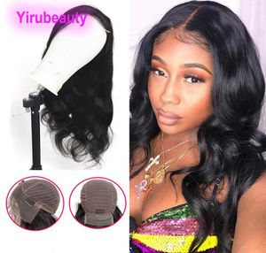 13X4 Lace Front Wig Straight Body Wave Deep Wave Brazilian Virgin Hair Indian Human Hair 1030inch Natural Black Pre Plucked Wigs2483123