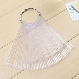 Natural/Clear/Black False Nail Tips Display Board Fan Formed Acrylic UV Polish Color Card Manicure Nail Art Practice Tools Tools