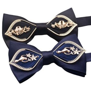 Wedding groom bow tie Han silk groomsman group black navy Xiuhe Dragon phoenix diva dress bow 240601