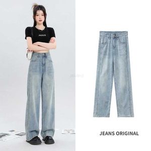Frauen Jeans 2024 Mode Sommer Super weiche Beinjeans Frauen Lose dünne hohe Taille gerade Beinjeans Hose Ins Style1r9p