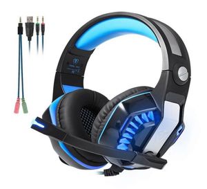 Beexcellent GM2 Gaming Headset Wired hörlurar Gamer hörlurar för datortelefonbrus Avbrytning med LED -linjekontroll5275988