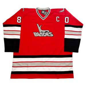 Kansas City Blades Retro Hockey Trikots genäht Vintage Custom alle Namen und Nummer