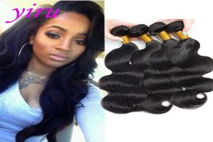 Body Wave Natural Black 4 Pieceslot Human Hair 4 Bunds Peruvian Virgin Hair Wefts Weaves 10a Grade Yiruhair7198456