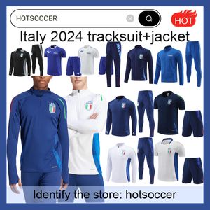 2024-2025 Italien Tracksuit Tuta Maglia Jersey 24 25 Italia Italie Football Training kostym Survetement Camiseta Soccer Chandal Kit Football Men Kids Uomo Calcio