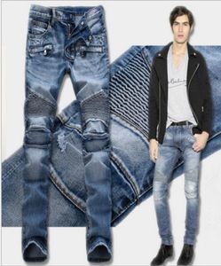 Mens Fashion Sell Jeans Skinny Pencil Pants Distressed Patchwork Hip Hop Pants Male Seasons 2 Color Jeans7157077