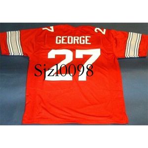 Sj98 sjzl Custom Men Youth women EDDIE GEORGE Football Jersey size s-5XL or custom any name or number jersey