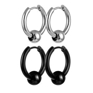 Charm Steel Ball Earrings Stainless Steel Ear Hoops for Men and Women Y240531XUKR