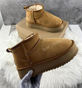 2022 Dziewczęta zimowe buty damskie śnieżne buty śnieżne wełniane owczesko -wełny ciepłe buty mężczyzna Kobiety Pluszowe krótkie botki Super Ultra 7040815