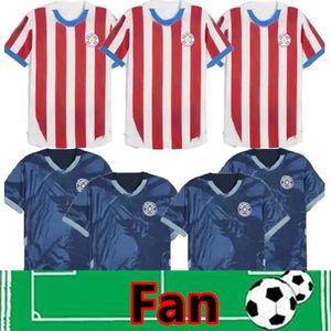 2024 Paraguay Soccer Jersey 2025 Copa America Camisetas de Futbol Home Away Football Shirt 24 25 Home Red Away Dark Blue Men Breattable Football Shirts