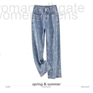 女子ジーンズのデザイナープリフラッシュダイヤモンドジーンズは、スタイリッシュなワイドレッグパンツ（661e ajxb）で春のワードローブを高めますbjat