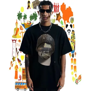 Designer T-shirts för män Hip Hop Crew Neck Cotton Men toppar 2024 Svart överdimensionerad slitage