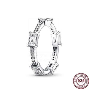 925 Sterling Silver pandoraring Women's Ring Silver Meteor Shining Cross Wishing Bone Petal Specimen Ring Suitable for Original pandoras ring Gift for Women 361