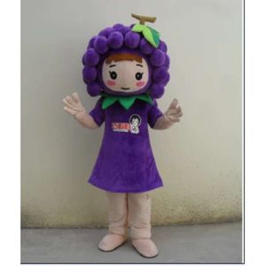 Grape Girl Mascot Fruit Cartoon Character Halloween Party Fancy Dress Adult Mascotte Carnival Costume Mascot Costumes