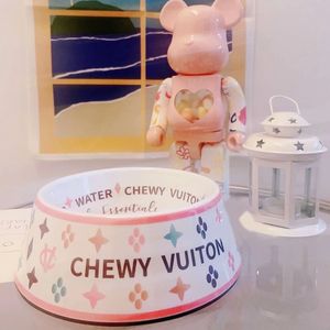 Luxury Brand Designer Dog Bowl Ceramics Bowls Placemat Puppy Cat Feeder Non-Slip Crash French Bulldog Bowl för små hundar 240523