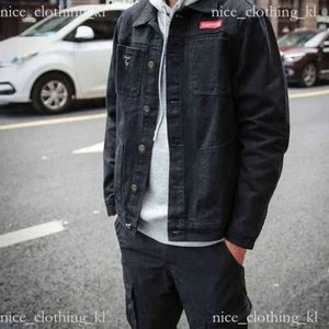 Designerjacka Superme Teenagers Men's Japanese Workwear Jacket Korean Camoflage Loose Youth Black Denim Jacket Men's Casual Top Clothes 920