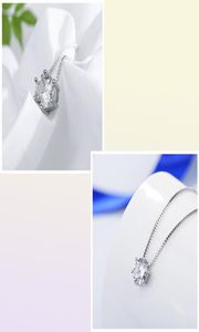 YHAMNI High Quality Solitaire White Zircon Chokers Necklaces 925 Silver Chain Simple Pendant Necklace Women Gift Jewelry D068381929