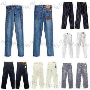 Mäns jeans high street mode lyx varumärke män designer smal fit kvalitet jean