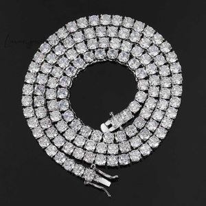 Luxury CZ Zircon Iced Out Diamond Men Neckor Choker Moissanite Tennis Chain Halsband för kvinnors hiphop smycken 3mm 4mm 5mm 6mm