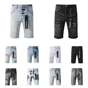 Dżinsowe projektant Purple Jeans Dżinsowe spodnie Męskie dżinsy krótkie Slim Fit i wysokiej jakości Fit Hole Shorts Strozie Kolan Kolan Dineght Jean Men Fashion Shorts