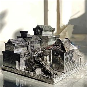 3D головоломки 3D Металлические наборы головоломки Китайский город Новый канал Лазер Сборка DIY Модельные наборы для взрослых для взрослых подарки на день рождения G240529