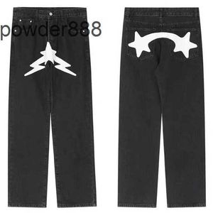 Trendy Hip-hop Couple Jeans Trendy Brand New Loose Straight Leg Pants High Waisted Mens and Womens Versatile Casual