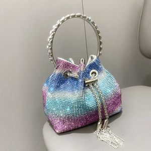 Designer de luxo Mulheres bolsas de noite bolsa de mão de mão brilhante Bolsa de diamante colorida embutida Diamond Diamond Handmade Diamond Bucket Saco