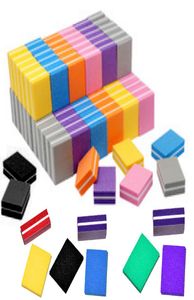 Double sided Mini Nail File Blocks Colorful Sponge Nails Polish Sanding Buffer Strips Polishing Manicure Tools6541007