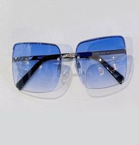 Rimless güneş gözlükleri wth taşlar altın mavi gradyan kadın güneş gözlükleri gölgeler sonnenbrille gafa de sol box2144784