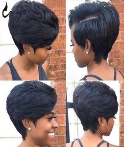 IShow piexie klippte kort rak bob peruk naturlig färg i alla ålder människohår peruker brasiliansk remy hår för svarta kvinnor 68inch6784084