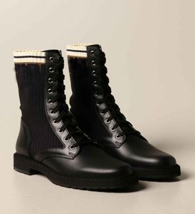 Svart äkta läder Ankle Boots Sexiga kvinnliga plattformstarter Läder Pumpar Ankles Boot Knit Svart gummisulan Pump6746964